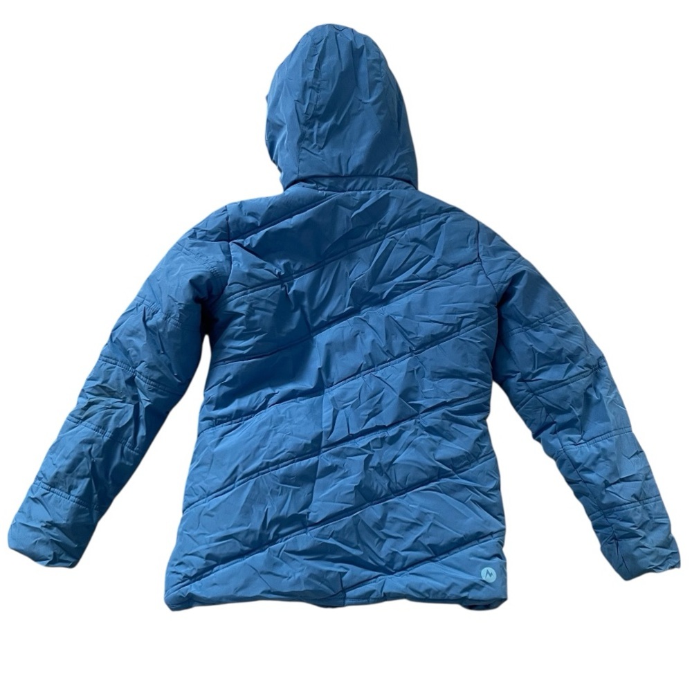Marmot Girls Val D’Sere Hooded Winter Skiing Puffer Jacket, Blue Size Large - Picture 2 of 6